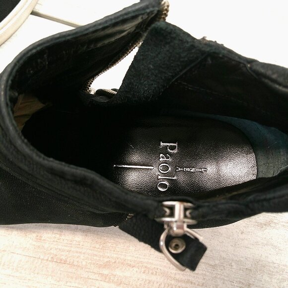 L. Paola Black Suede Frieda Wedge Ankle Bootie, Size 6.5 M Retro Style - Picture 5 of 11